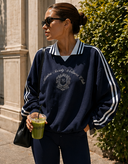 Wellness Club Sporty Collar Sweatshirt | 100% Cotton